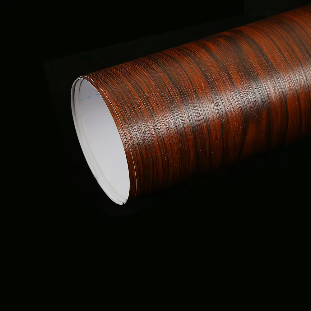 100Micron 140grams Liner Floor Film PVC Rough Textured Wooden Decoration Film Self-Adhesive PVC Vinyl Roll for Floor Decoration 1